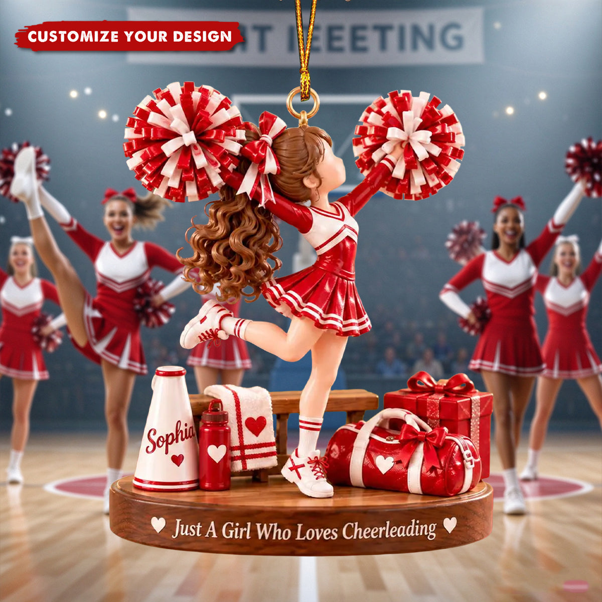 Personalized Girl Cheerleader Ornament,Just a Girl Who Loves Cheerleading