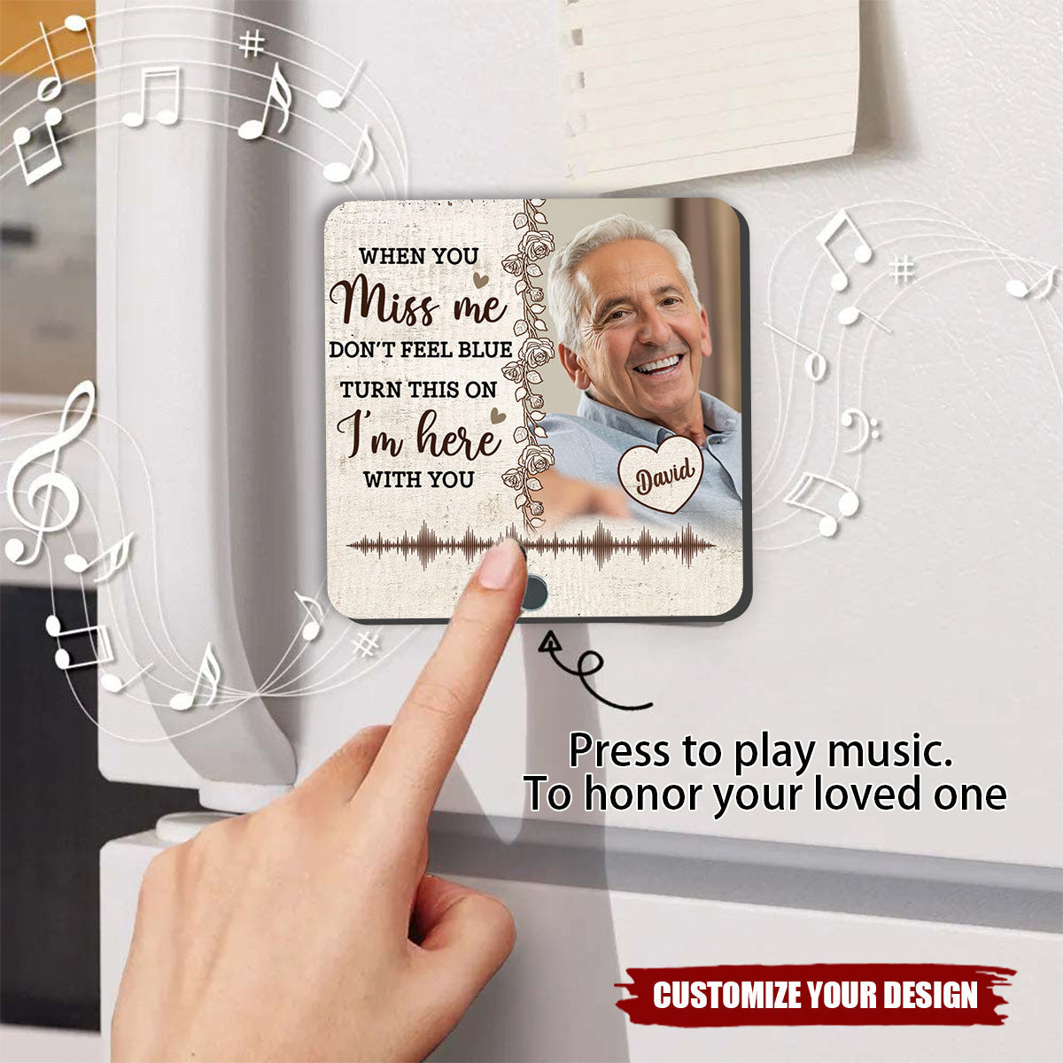 Always With You Custom Photo Personalized Music Fridge Magnet