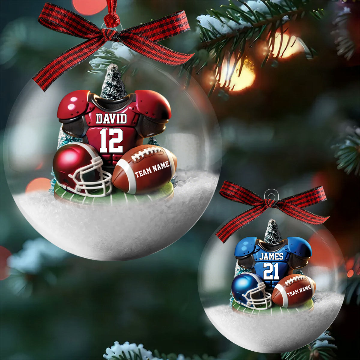 Football Jersey Uniform 3D Effect - Personalized Snow Globe Ornament