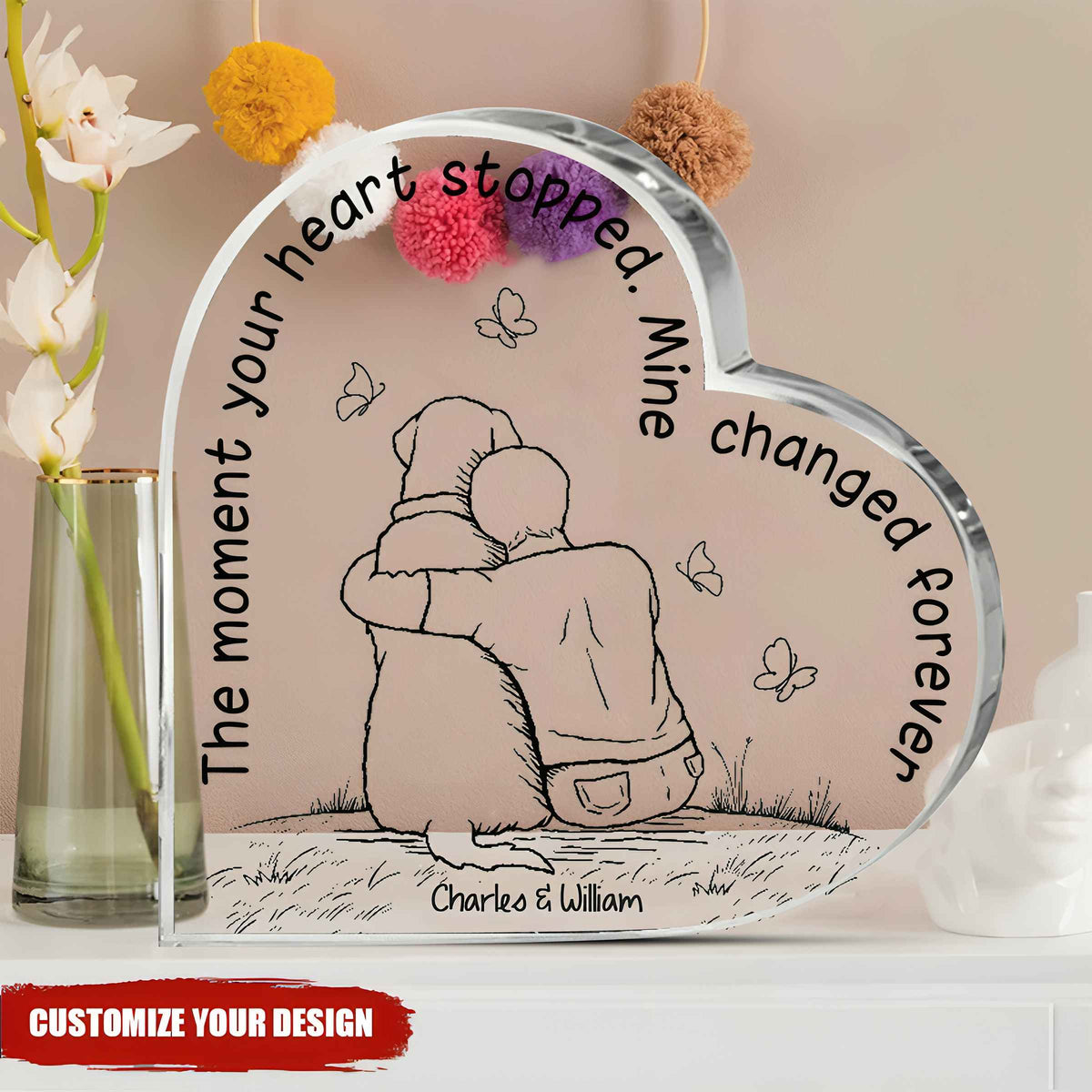 The Greatest Thing Can't Be Touched - Memorial Personalized Custom Heart Shaped Acrylic Plaque