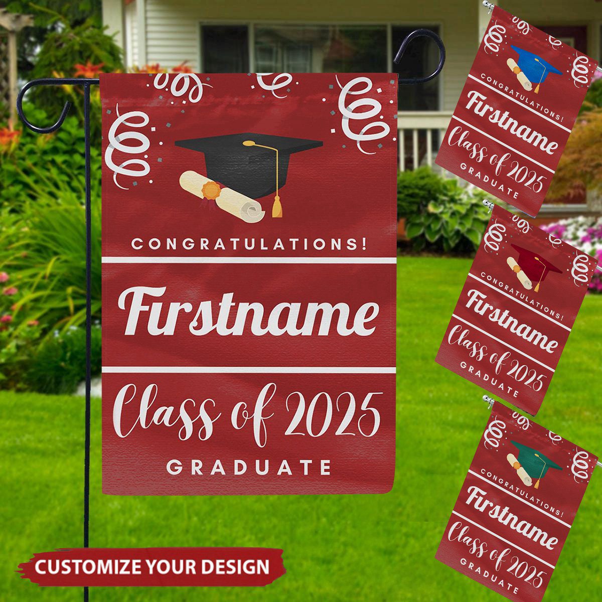 Personalized Garden Flag Class of 2025 Grad Flag