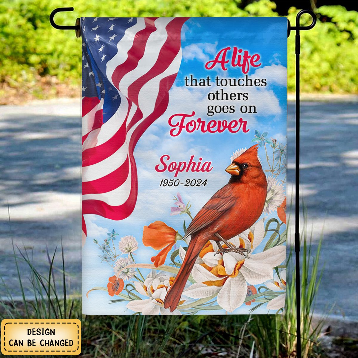 A Life That Touches Others Goes On Forever - Personalized Garden Flag