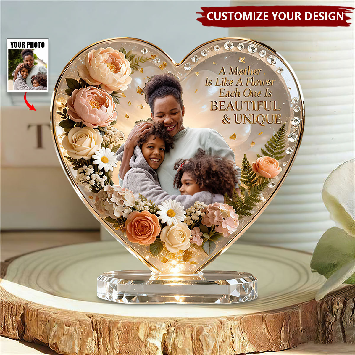 To My Beautiful Mom Acrylic Plaque - Custom Photo Gift For Mothers