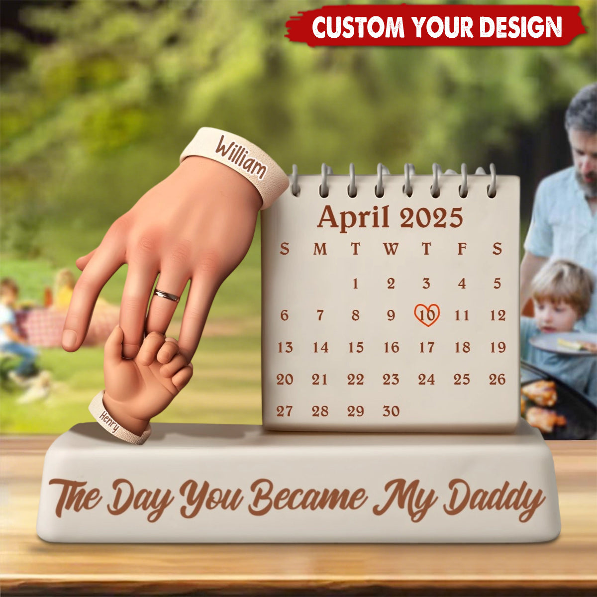 The Day You Became My Daddy - Personalized Father Custom Shaped Acrylic Plaque