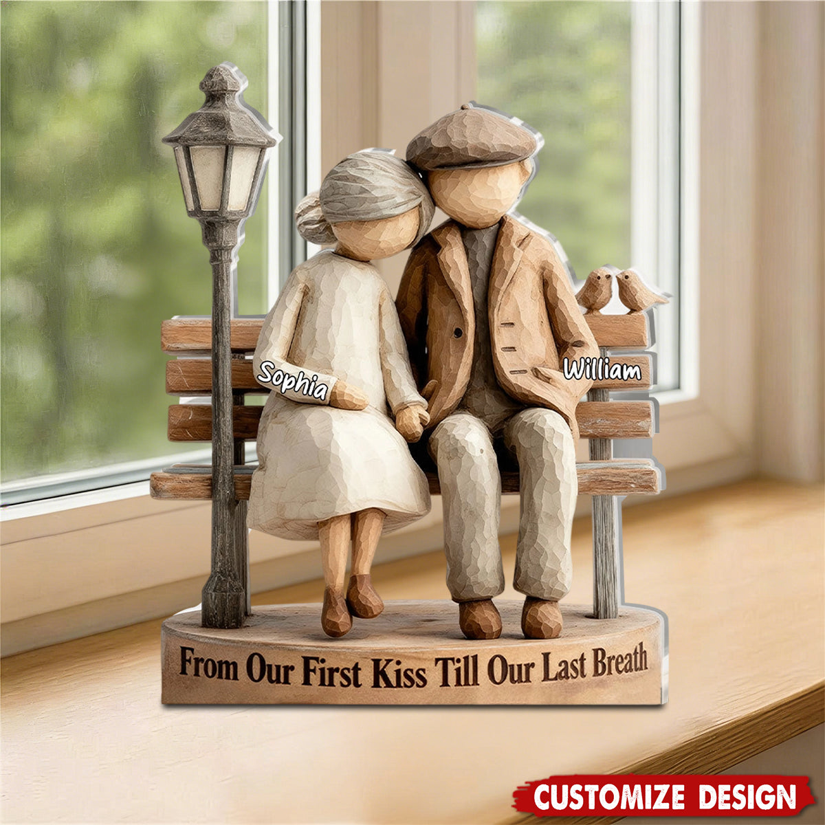 Growing Old Together - Personalized Custom Shaped Squared Acrylic Plaque