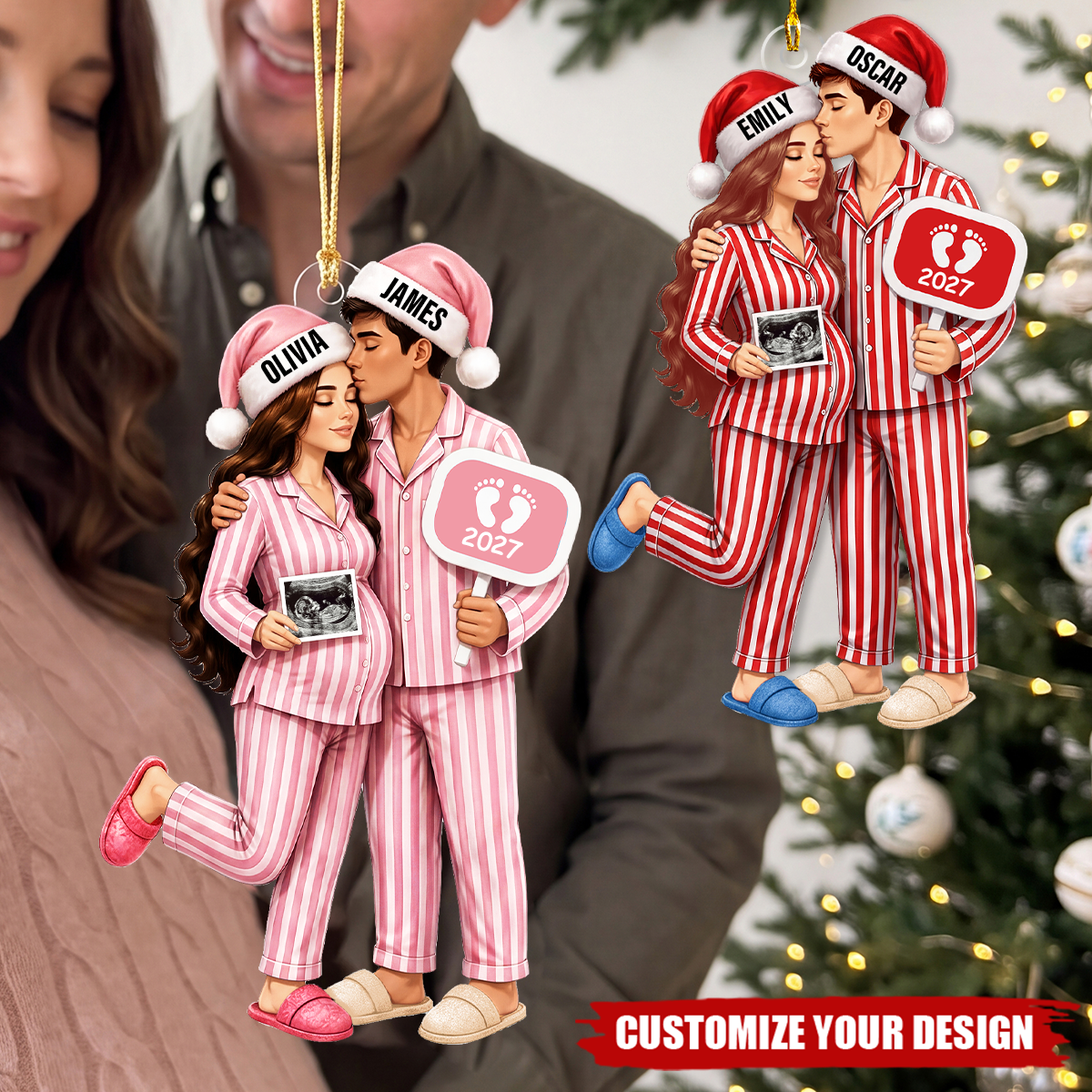 Personalised Bump's First Christmas Ornament, Expecting Parents Gift