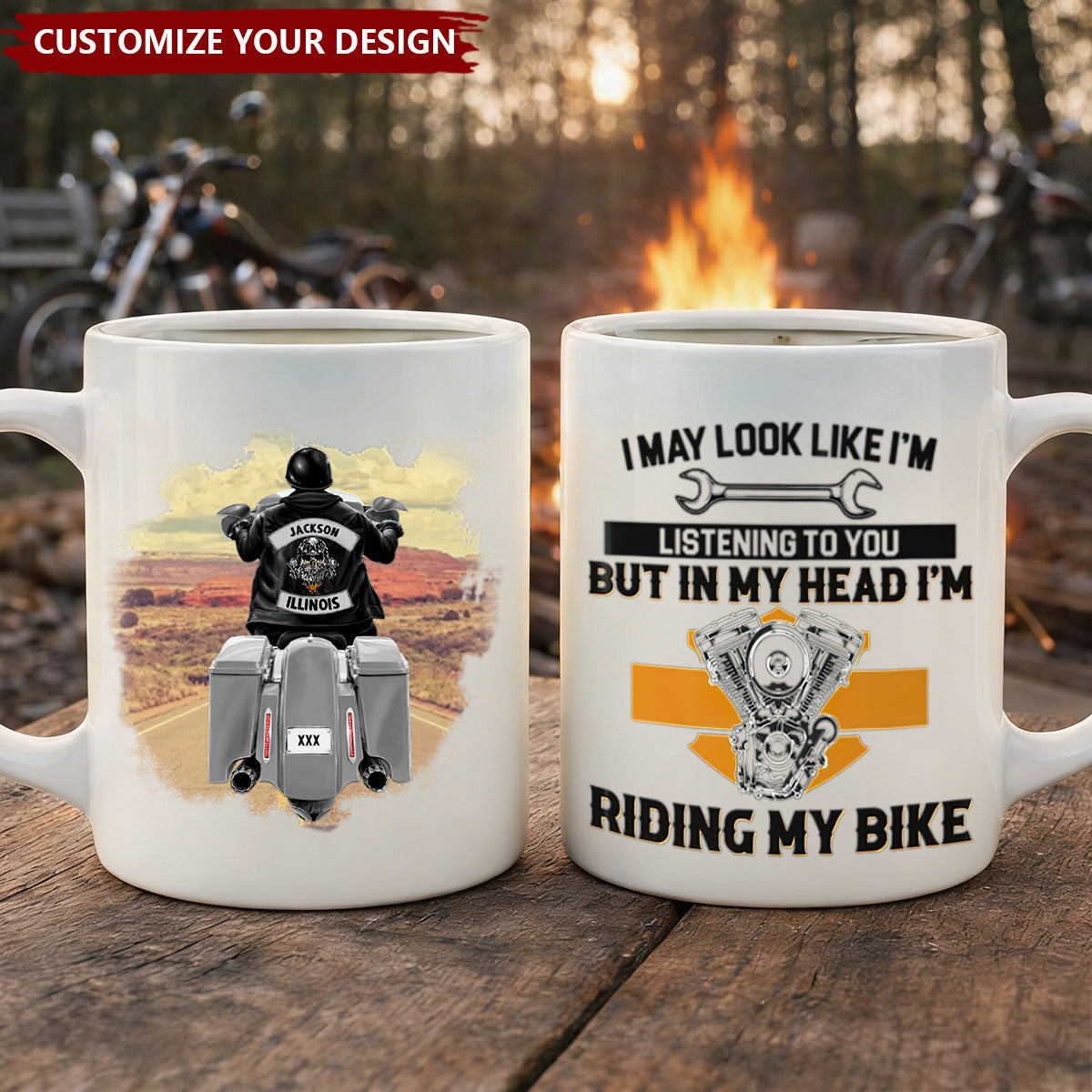 I May Look Like I'm Listening To You But In My Head I'm Riding My Bike, Biker Mug