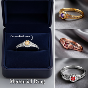 Forever In My Heart, Personalized Birthstone Memorial Ring