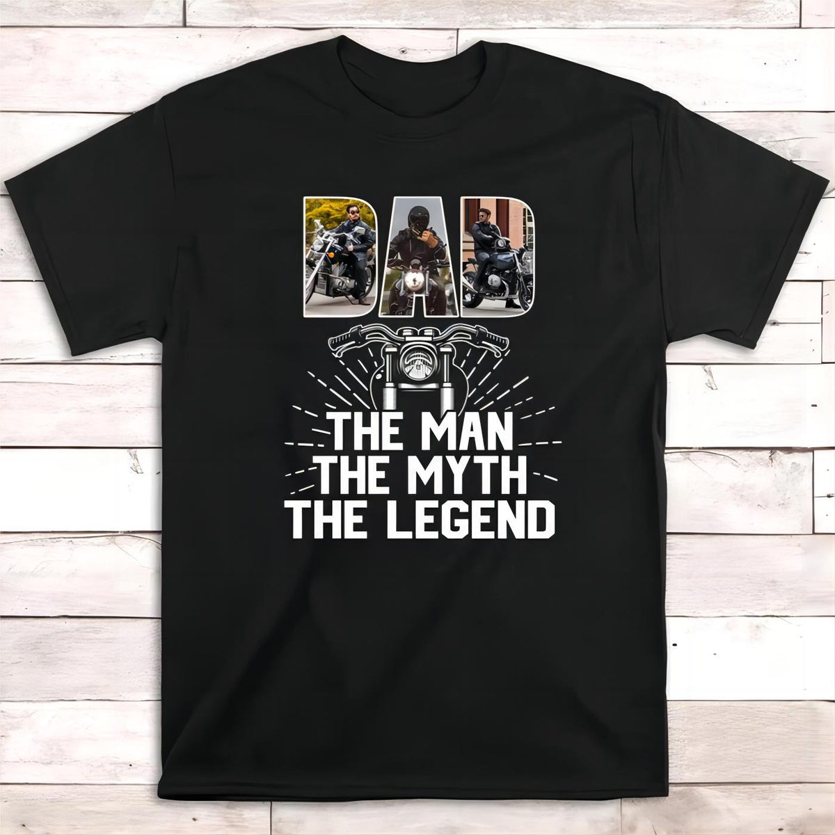 Personalized Biker Dad Photo The Man The Myth The Legend Shirt-Gift For Motorcycle Lovers
