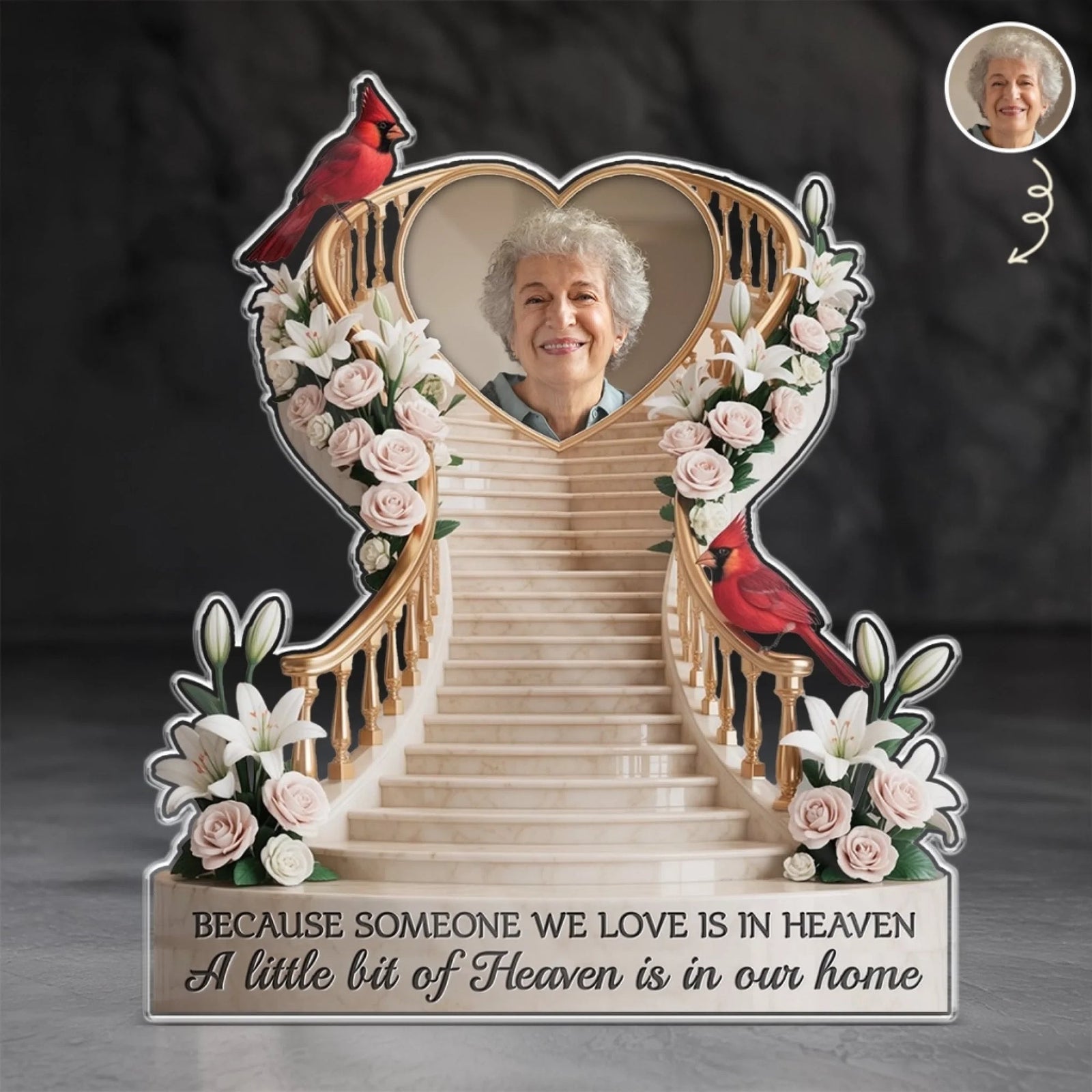 Custom Photo Your Love Still Lights Our Home - Memorial Personalized Acrylic Plaque