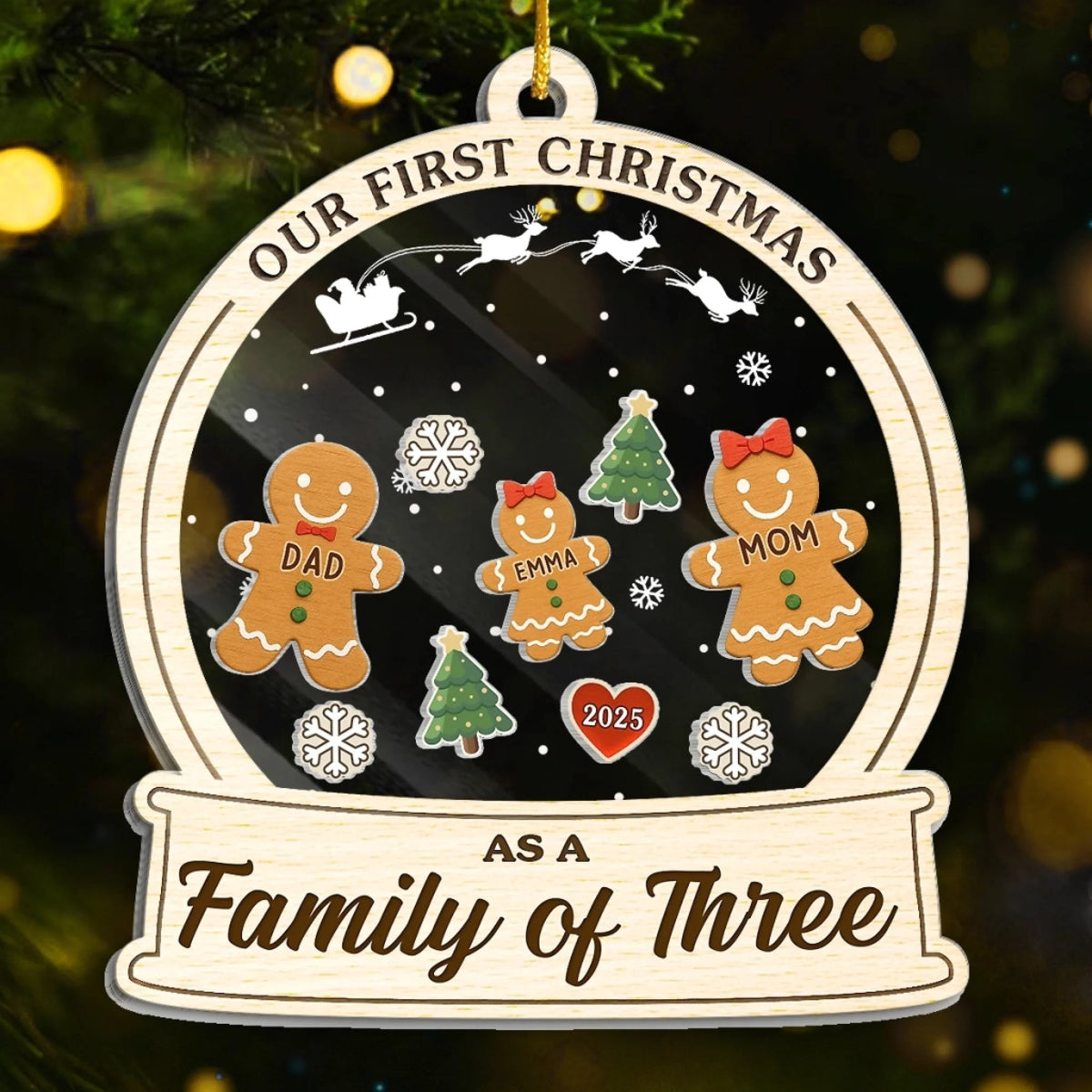 Baking Memories, Sprinkling Love - Personalized Shaker Ornament- Christmas Birthday Gifts