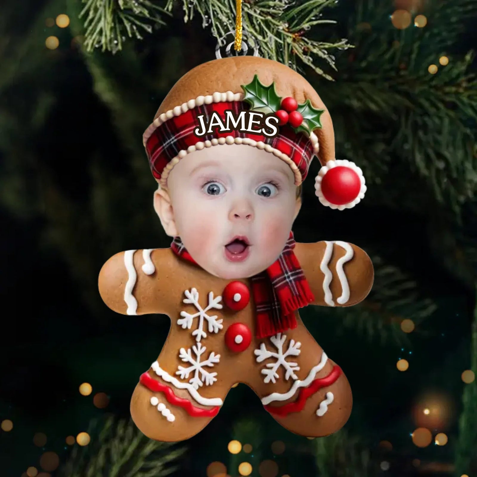 Tiny Joy Wrapped In Christmas Magic - Personalized Christmas Baby Acrylic Ornament