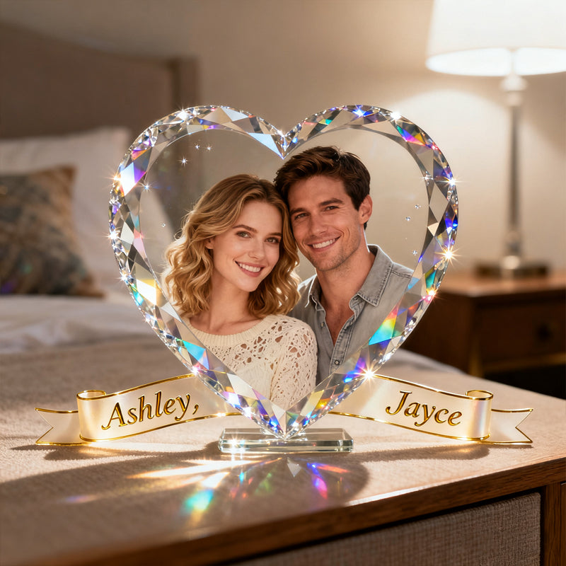 Personalized Custom Name & Photo Couple Heart Plaque