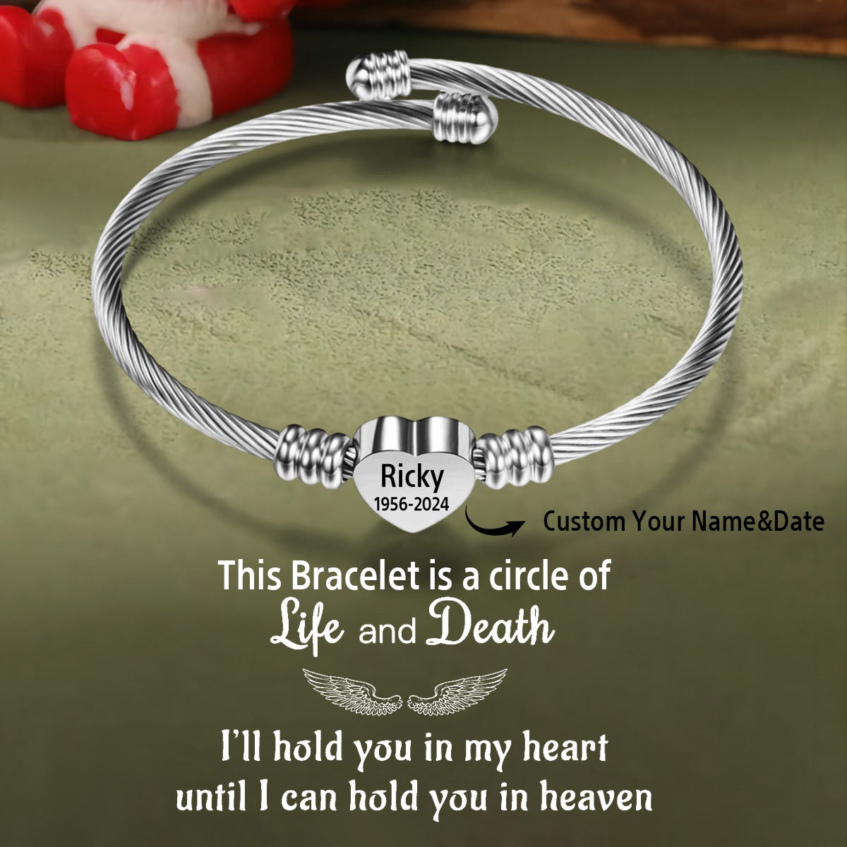 Personalized Name&Date Memorial Bracelet - Gift For Love One