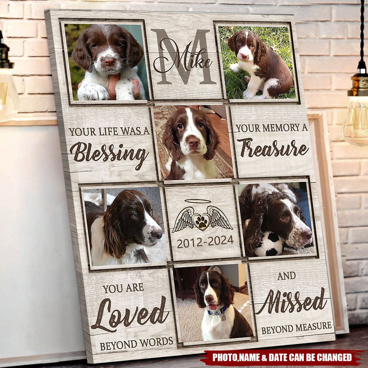 Custom Photo Dog Memorial Poster, Gift For Pet Loss