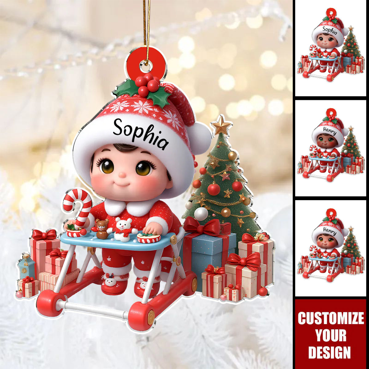 Sweet Baby In Stroller - Personalized Custom Acrylic Ornament