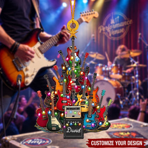 Personalized Guitar Christmas Tree Ornament, Christmas Gift For Guitar Lovers