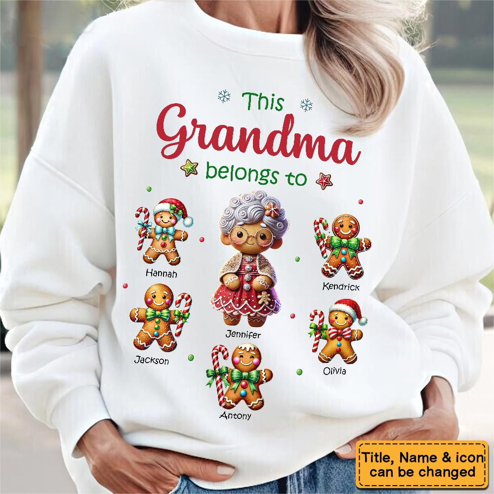 Personalized Gingerbread Grandma Belongs To Sweatshirt