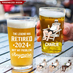 The Legend Has Retired Retirement Gift - Personalized Beer Glass