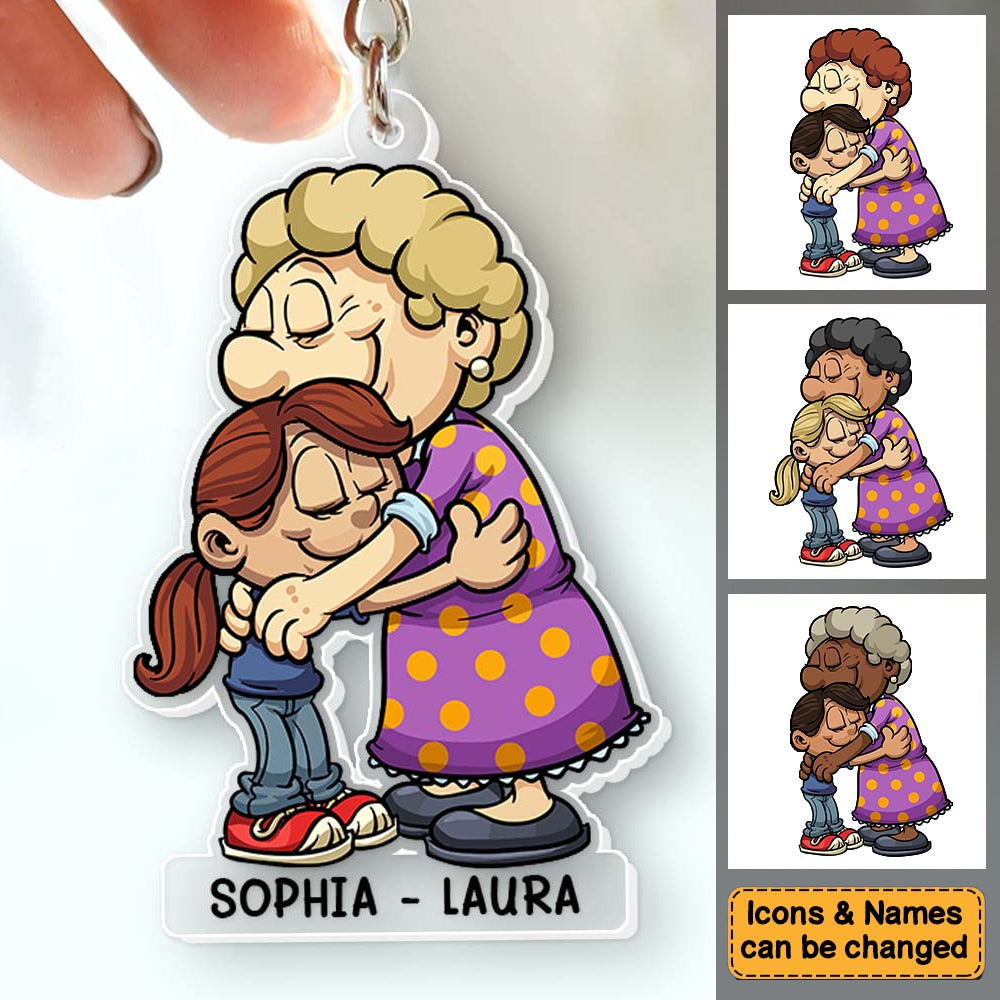 Gift For Granddaughter Grandma Hugging Acrylic Keychain