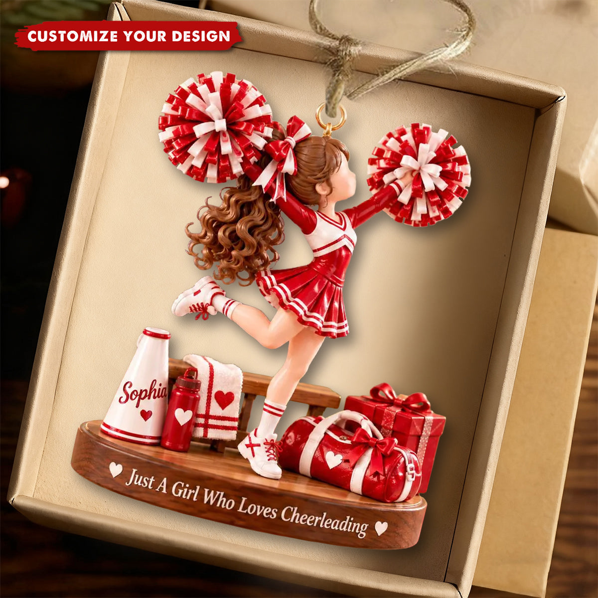 Personalized Girl Cheerleader Ornament,Just a Girl Who Loves Cheerleading