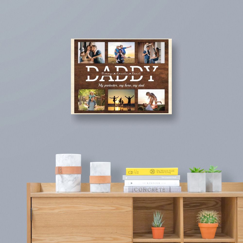 My Protector, My Hero, My Dad Custom Canvas