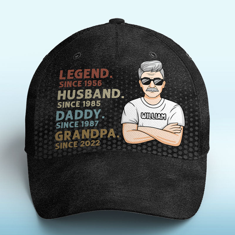 Dad Is My Hero - Family Personalized Custom All Over Print Classic Cap - Father's Day, Birthday Gift For Dad, Grandpa