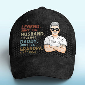 Dad Is My Hero - Family Personalized Custom All Over Print Classic Cap - Father's Day, Birthday Gift For Dad, Grandpa