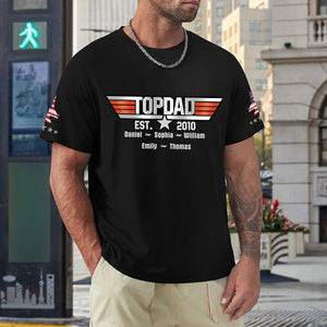Personalized Top Papa Top Dad Est - Gift Idea For Father's Day Grandpa Birthday