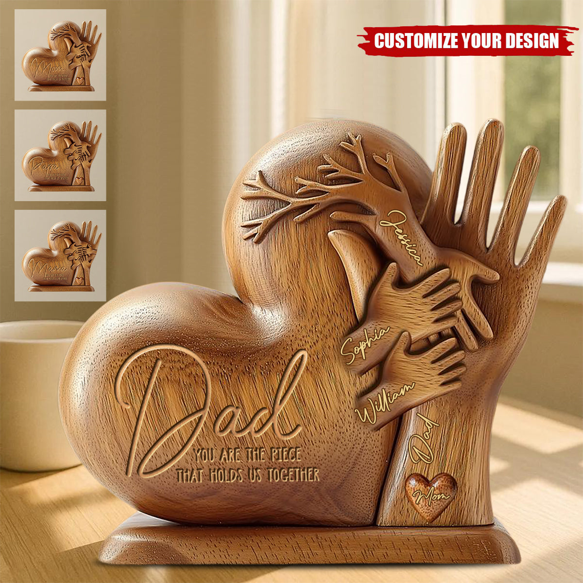 Dad You Are The Piece That Holds Us Together - Personalized Father Custom Shaped Plaque