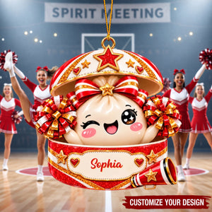 Personalized Cheer Girl Christmas Ornament, Custom Cheer Team Ornament