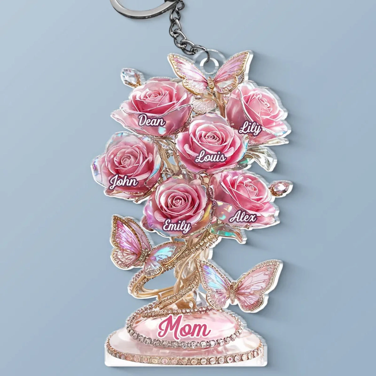 Every Rose Tells Your Story -  Family Personalized Custom Shaped Acrylic Keychain