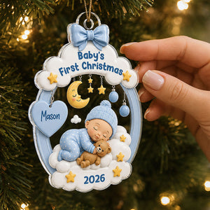 Baby’s First Christmas Sleeping Baby – Personalized Acrylic Ornament