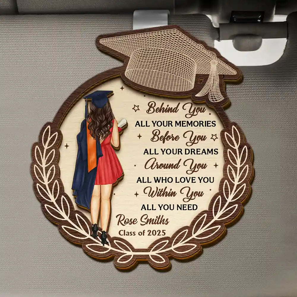 Behind You All Your Memories - Personalized Custom Shaped Car Visor Clip