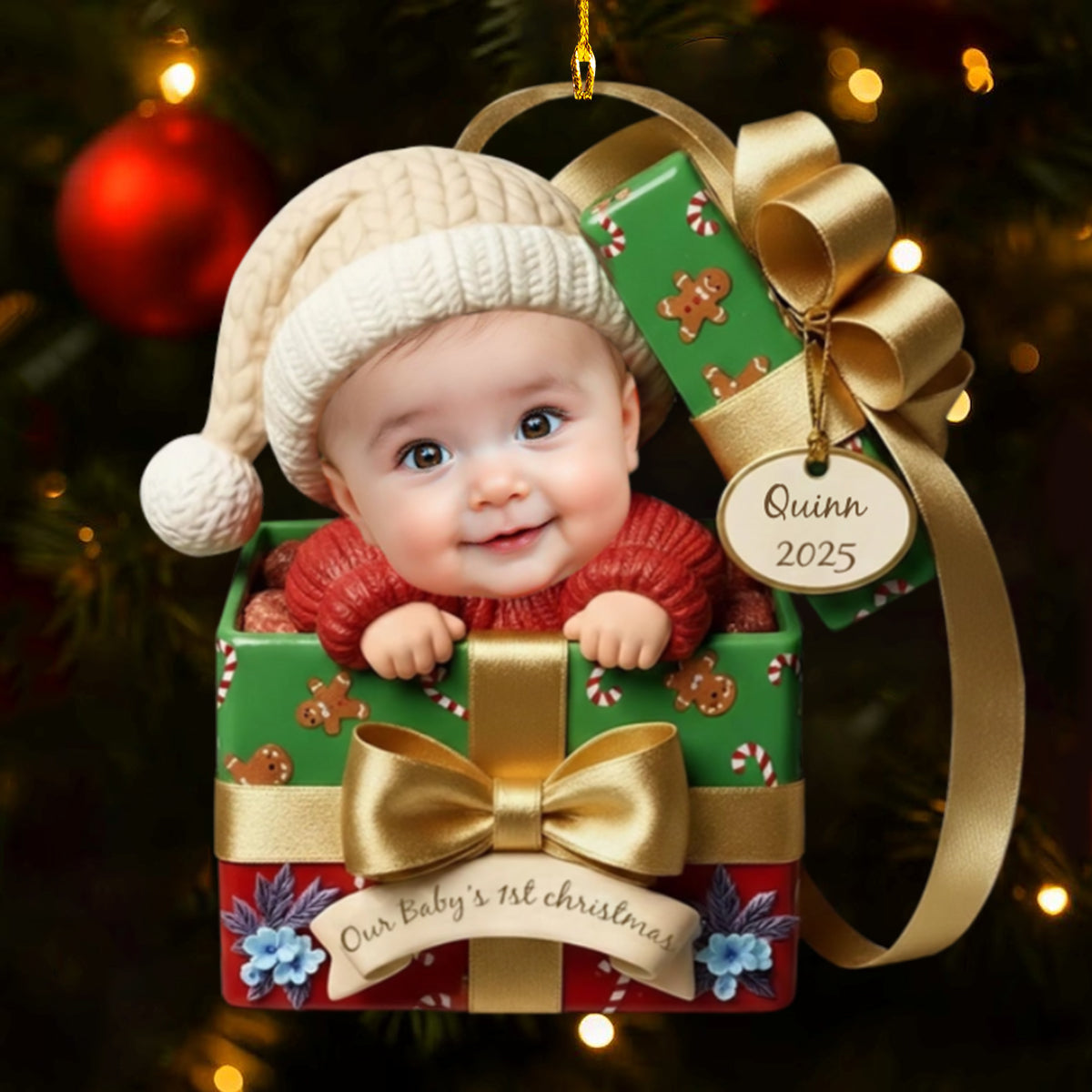 Personalized Baby's First Christmas Ornament - Newborn Baby Gift