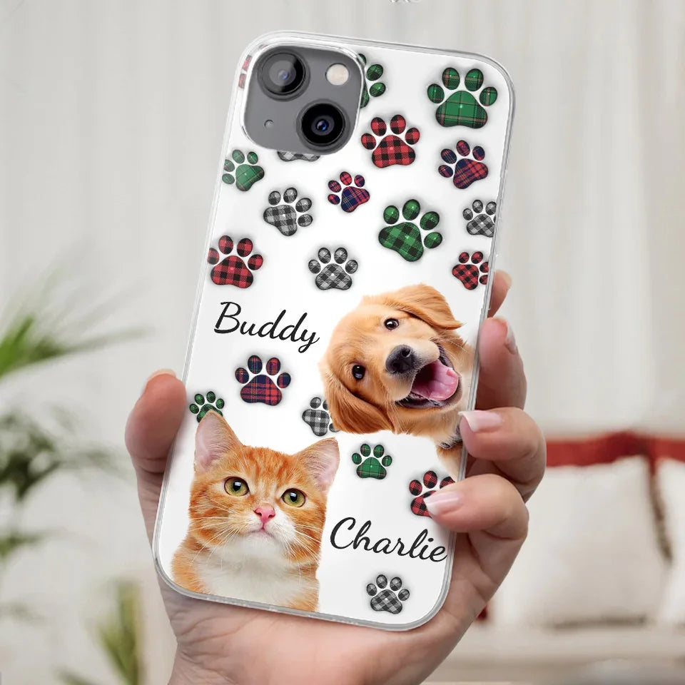 Custom Photo My Best Friend Has Four Paws - Dog & Cat Personalized Custom 3D Inflated Effect Printed Clear Phone Case