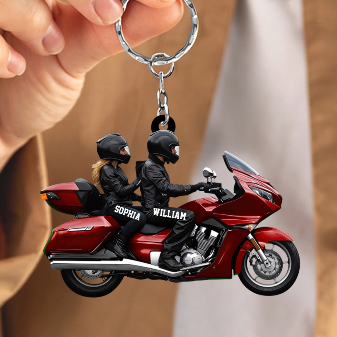 Motorbike Couple Keychain- Personalized Gift For Motorcycles Lovers