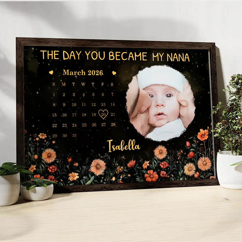 Custom Photo Calendar The Day You Became My Mom - Personalized Poster