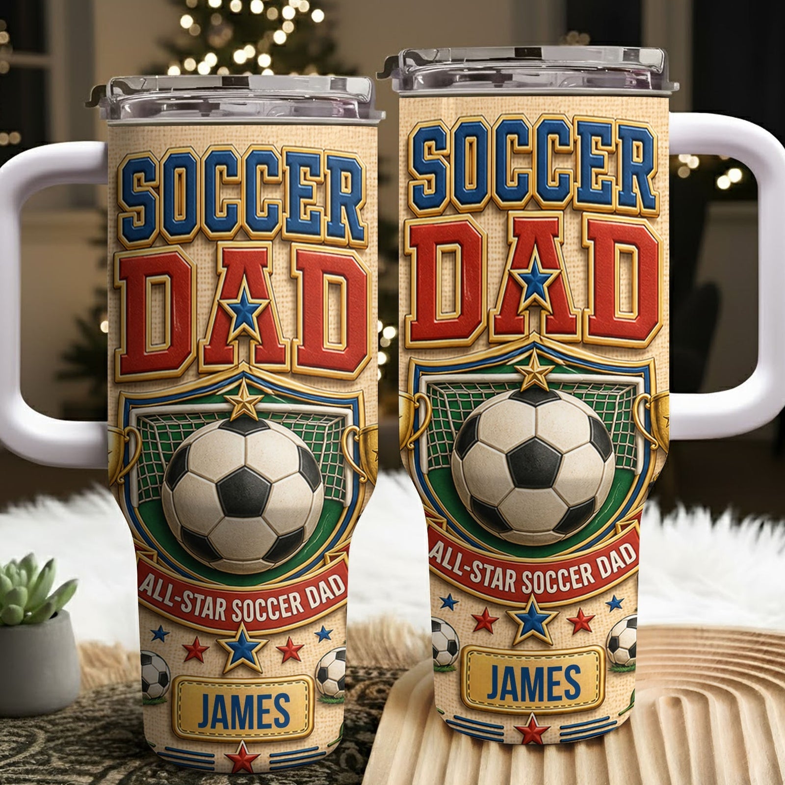 Soccer Dad All Star Soccer Dad, Personalized 40oz Tumbler, Gift For Dad