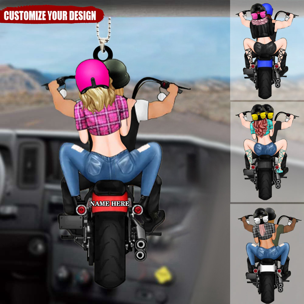 Personalized Gifts Custom Motorcycle Ornament For Couples, Motorcycle Lovers