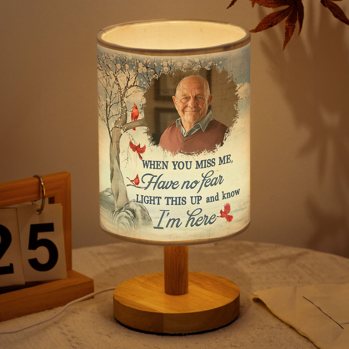Light This Up I'm Always With You - Personalized Photo Fabric Lamp