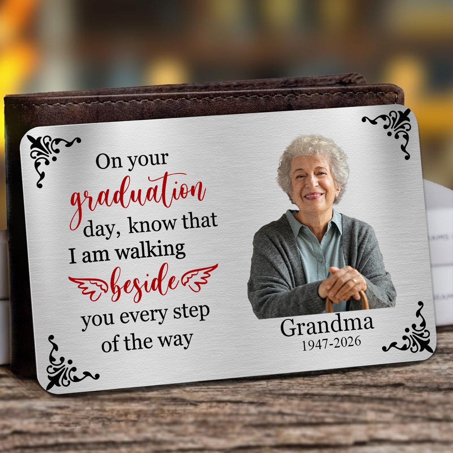 On Your Graduation Day Memorial Custom Photo - Personalized Wallet Card