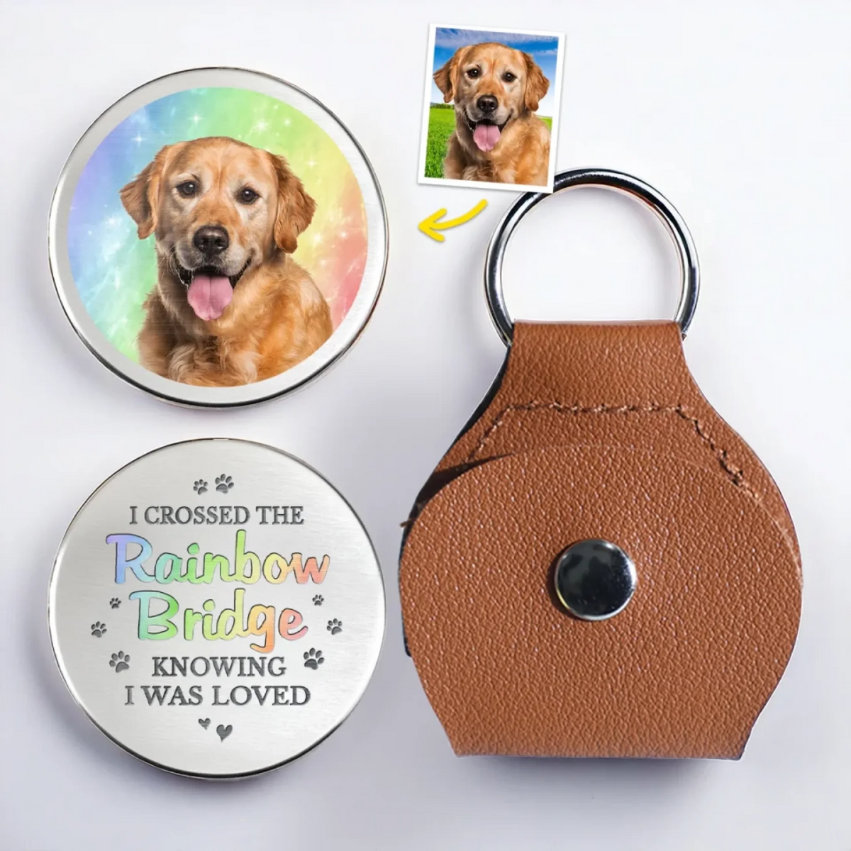 Custom Photo Your Paw Prints Stay With Me Forever - Memorial Personalized Custom Pocket Hug