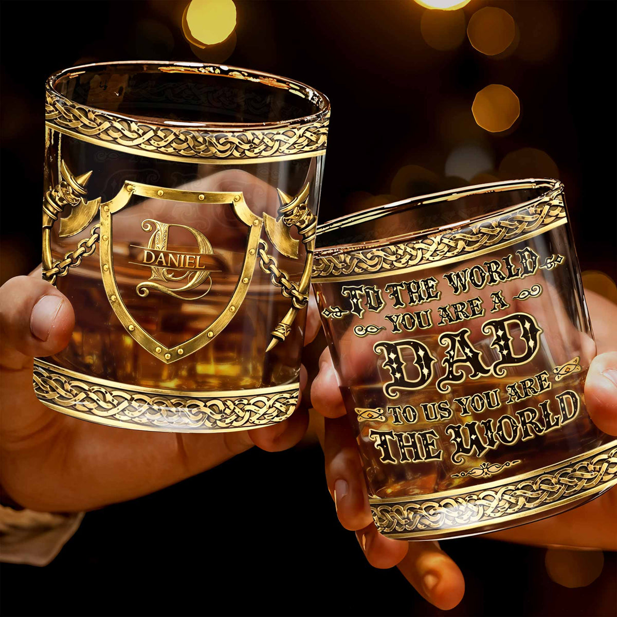 To The World You Are A Dad, Personalized Whiskey Glass, Gift For Dad