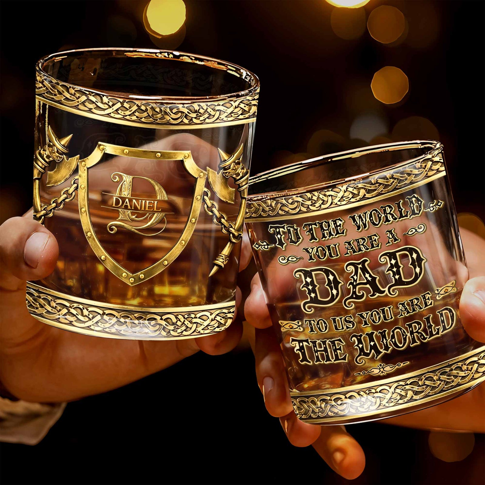 To The World You Are A Dad, Personalized Whiskey Glass, Gift For Dad