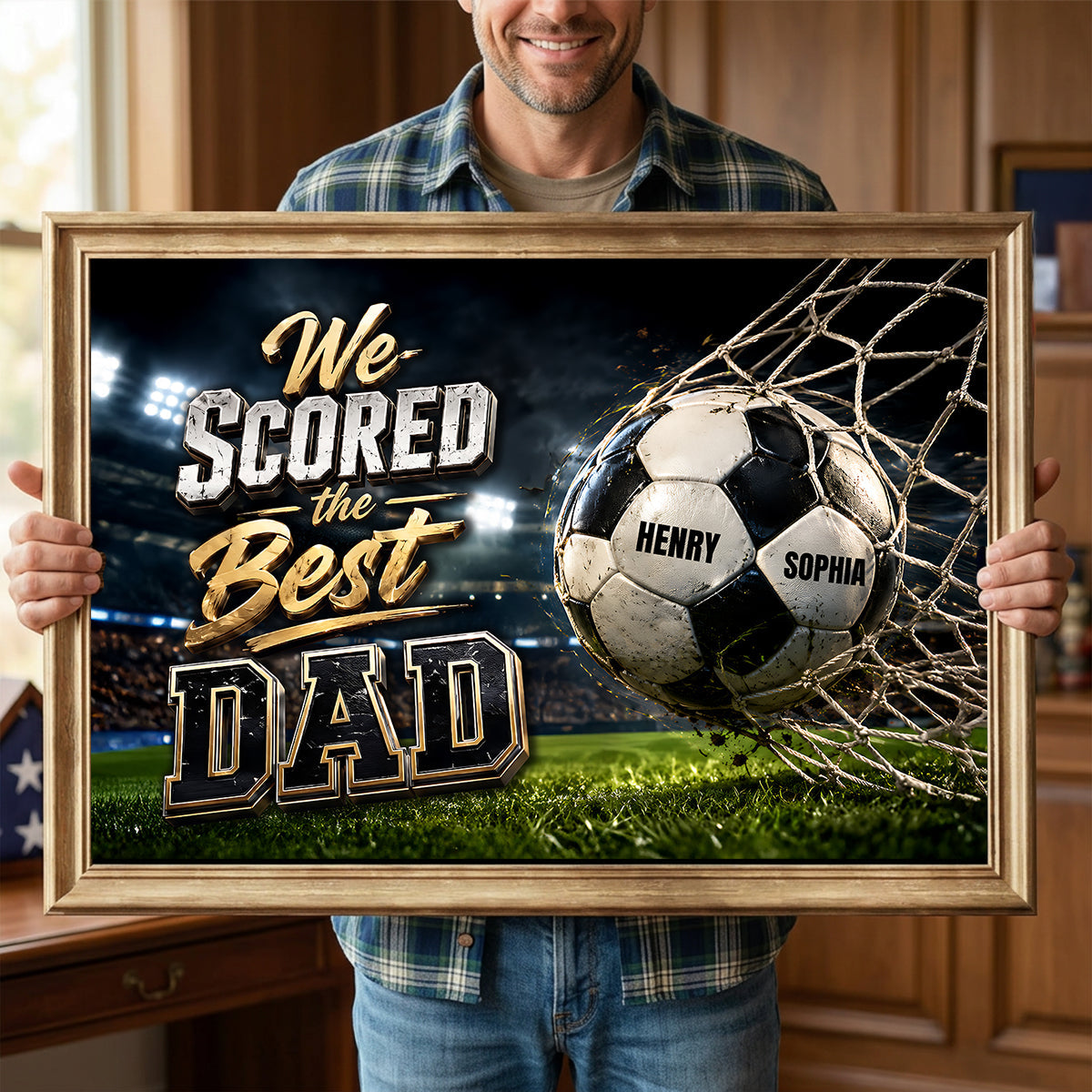 We Scored The Best Dad Soccer - Personalized Poster - Father's Day Gift
