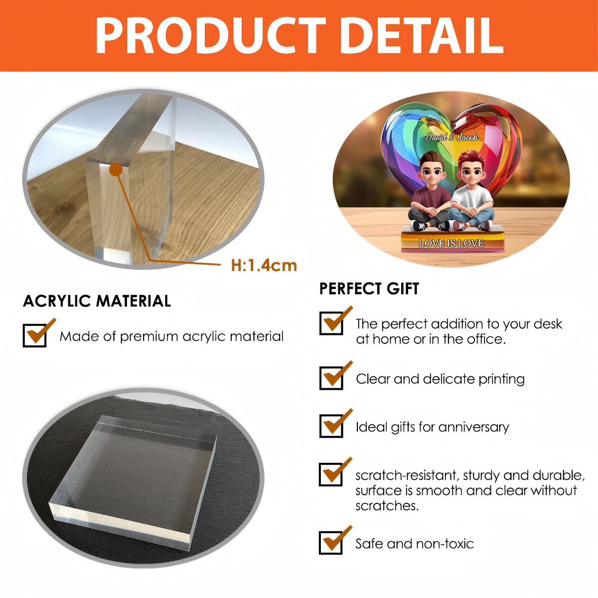 Love Is Love - Personalized LGBT Support Acrylic Plaque