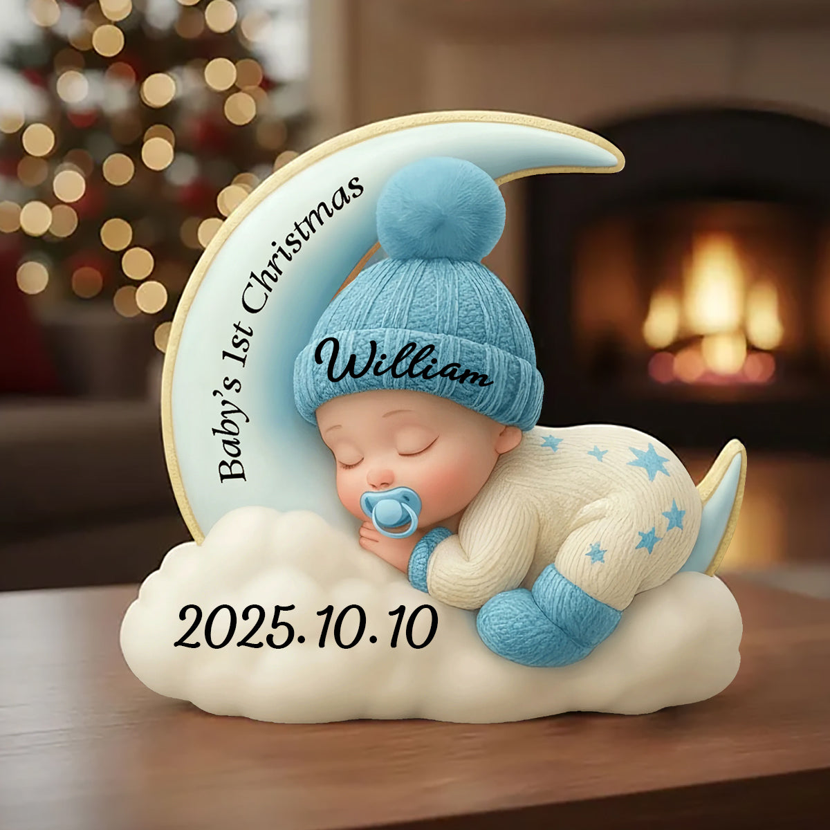 Personalized First Christmas Plaque For Baby, Newborn Gift