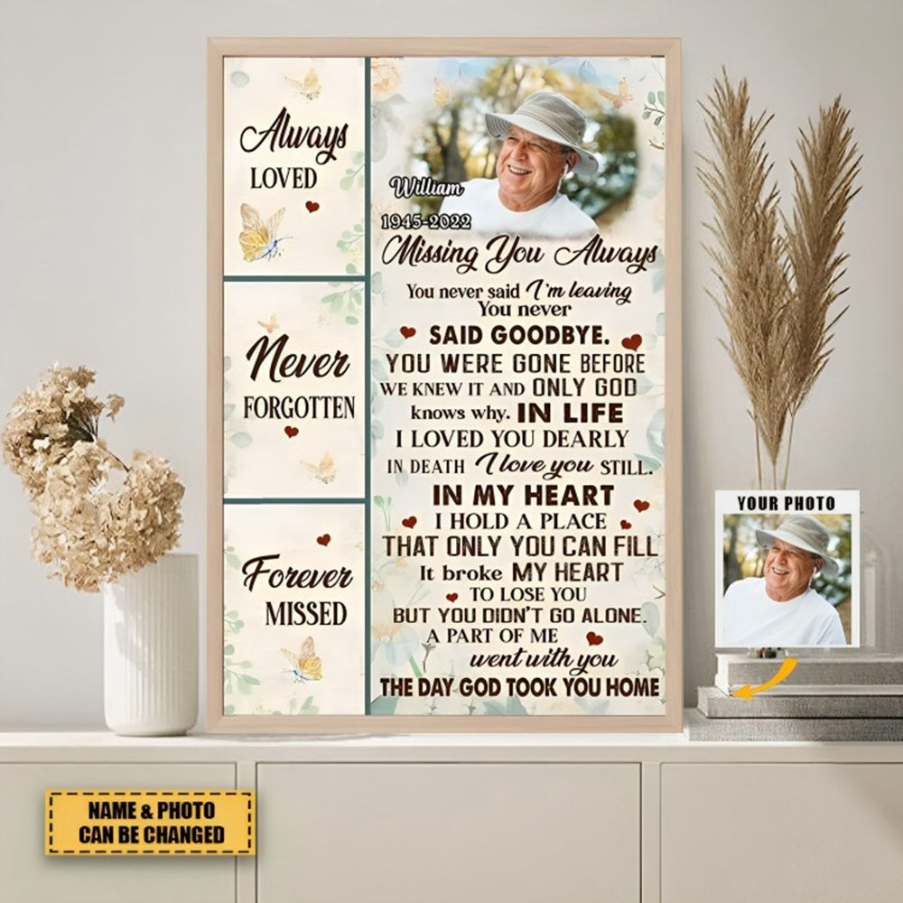 Custom Photo Personalized Canvas-Always Loved Vertical Poster