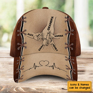 Grandpa Holding Hands Personalized Classic Cap